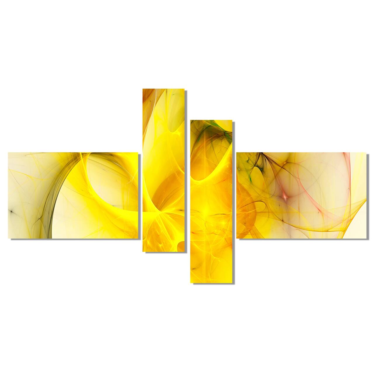 Designart - Light Yellow Nebula Star - Abstract Canvas art print